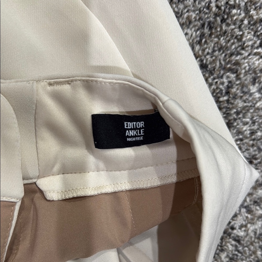 Express Cream and Tan Trousers - Picture 3 of 5